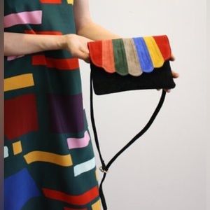 CAB Collection Shell Fanny Pack Suede Pouch in Rainbow